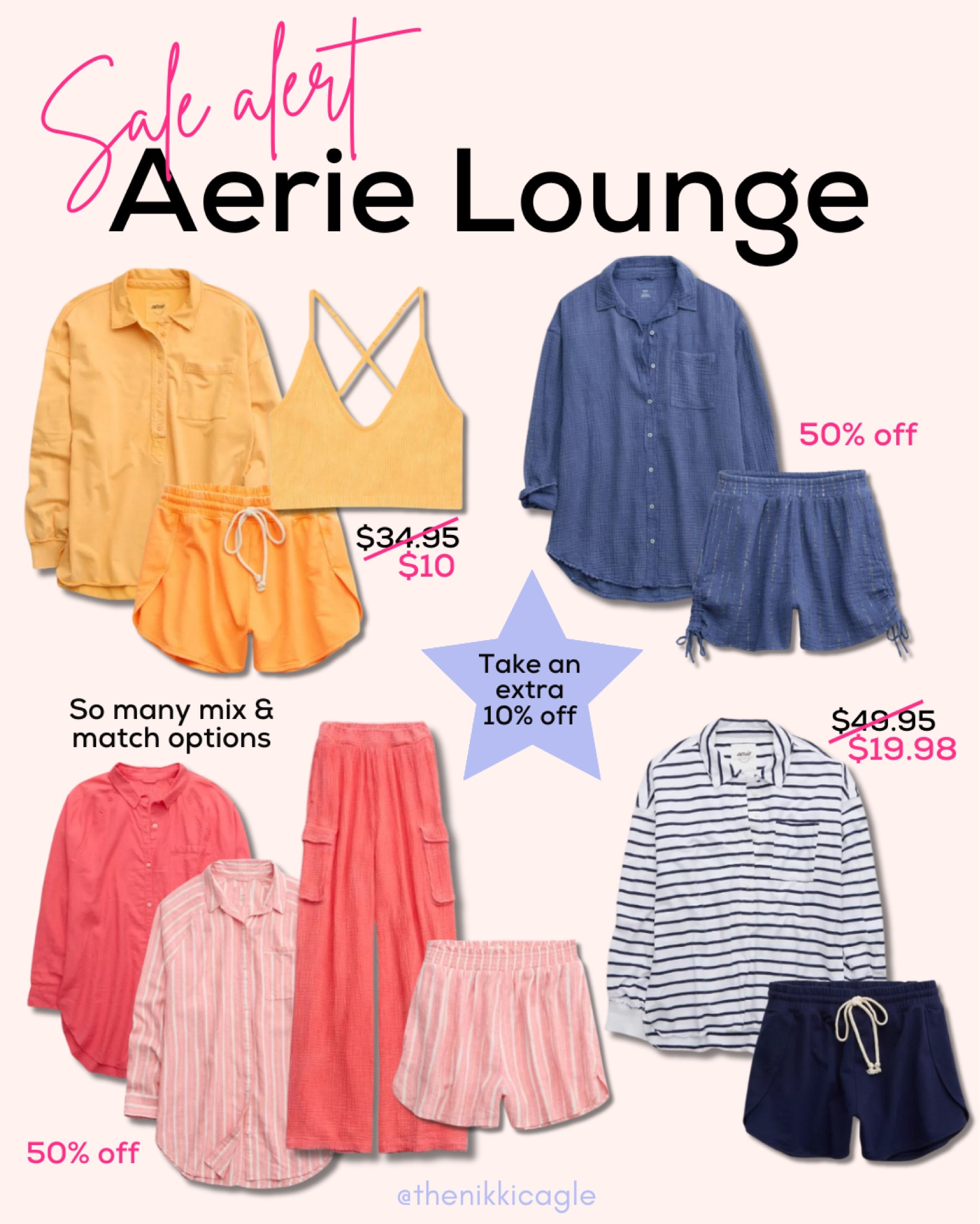 I went ham on all aerie lounge sets this year because they are SO good - and now they’re super on sale!! The perfect summer to fall transition pieces and summer vacation or travel sets. 

Lounge set. Loungewear. Two piece set. American Eagle. Linen. Short set. Pant set. Travel outfit  

#LTKSaleAlert #LTKFindsUnder50 #LTKStyleTip
