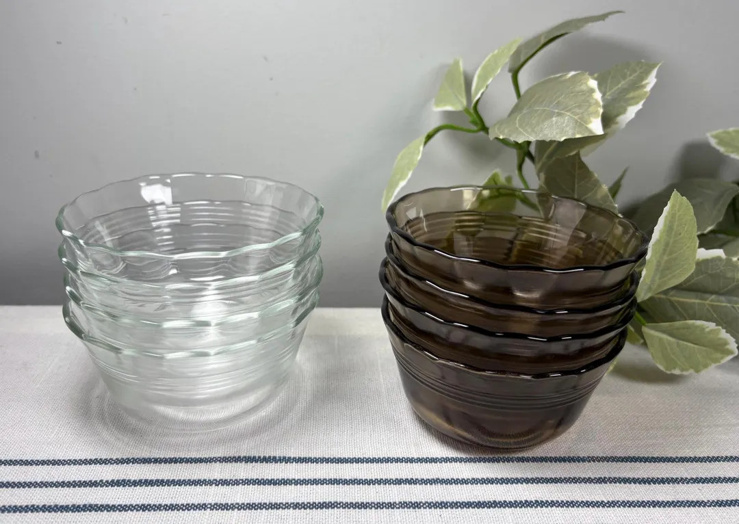 Vintage Amber and Clear PYREX Ramekin Sets: Custard Cups, Prep Bowls - 1950s - Etsy | Etsy (US)