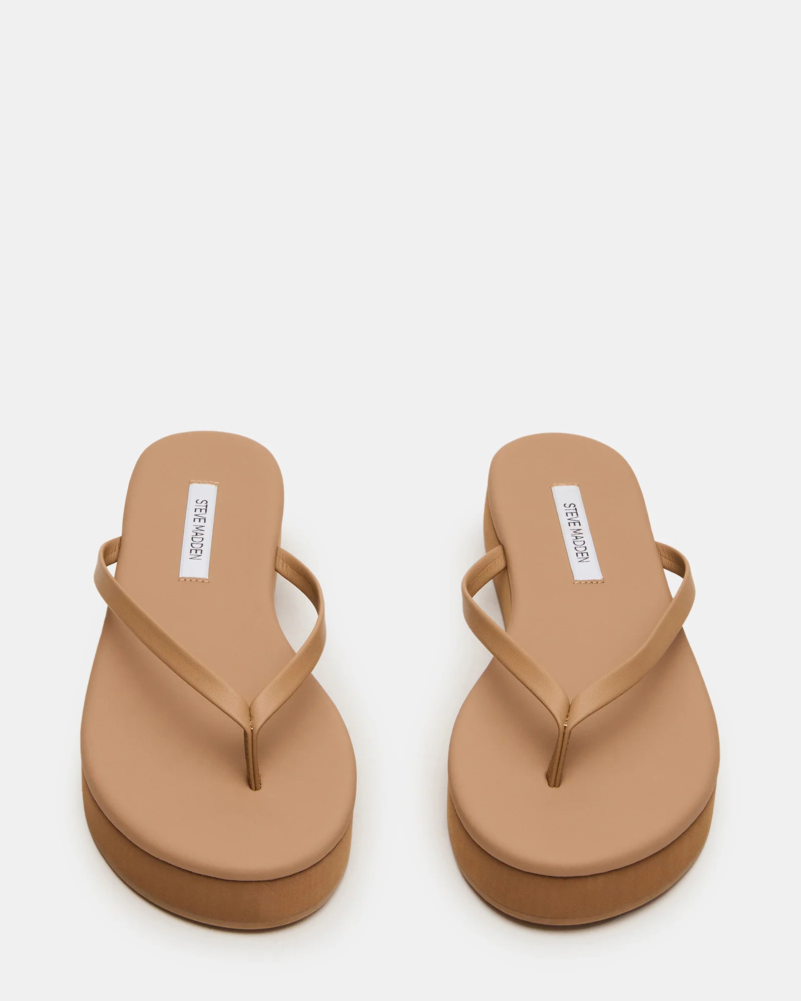 KIORA Natural Leather Platform Thong Women's Sandal | Steve Madden (US)