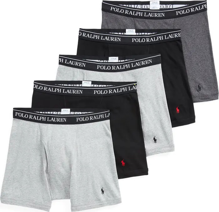 Polo Ralph Lauren Assorted 5-Pack Cotton Boxer Briefs | Nordstrom | Nordstrom