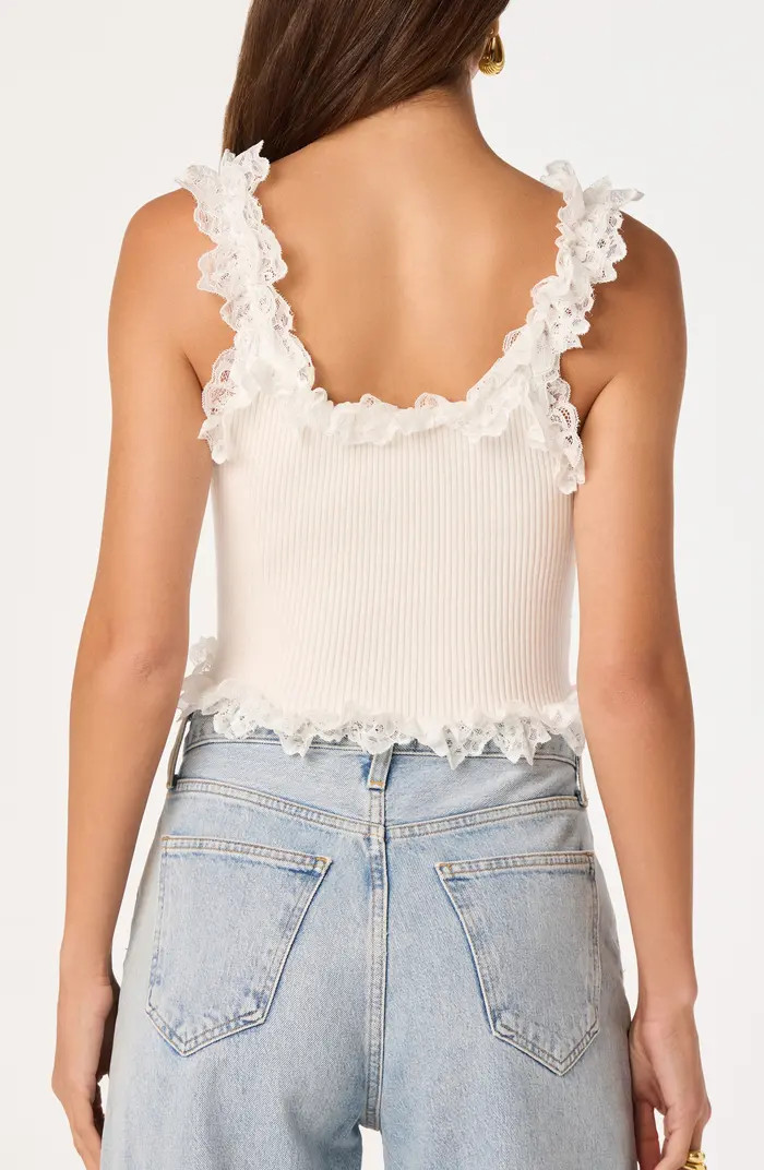 Amity Ruffle Lace Rib Tank | Nordstrom