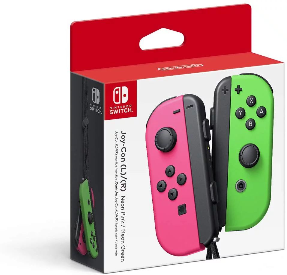 Nintendo Switch Joy-Con Pair, Neon Pink and Neon Green - Walmart.com | Walmart (US)