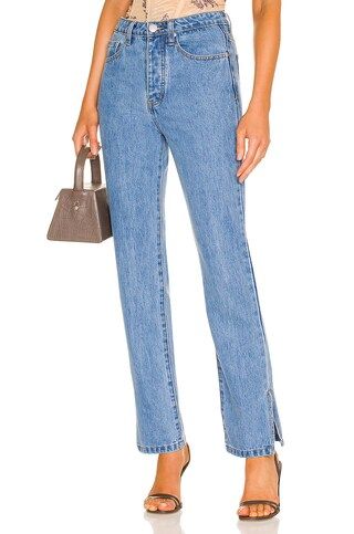 superdown Riley Side Slit Jean in Medium Wash from Revolve.com | Revolve Clothing (Global)