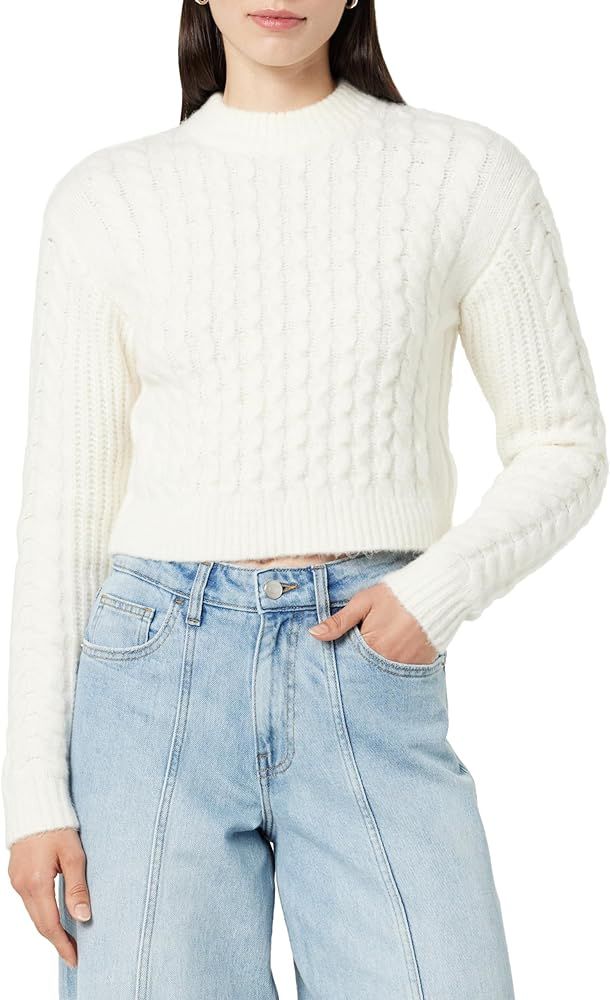 The Drop Women's Corey Cropped Cable-Knit Sweater | Amazon (US)