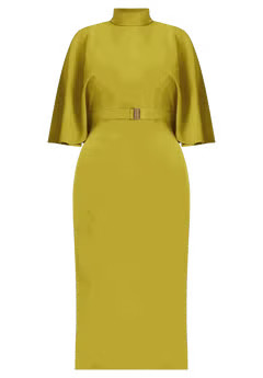 Cape Sleeve Belted Midi Dress | Eloquii
