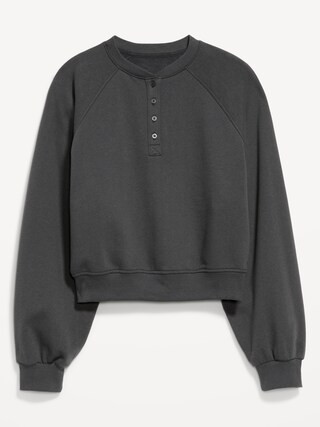 SoComfy Oversized Button-Front Sweatshirt | Old Navy (US)