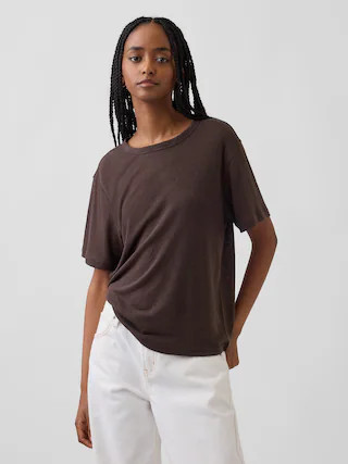 Linen-Blend Relaxed T-Shirt | Gap (CA)