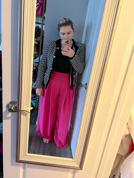 Work Outfit 

Business casual outfit, midsize outfit, office outfit, pink pants, lady jacket, tweed jacket 

#LTKmidsize #LTKstyletip