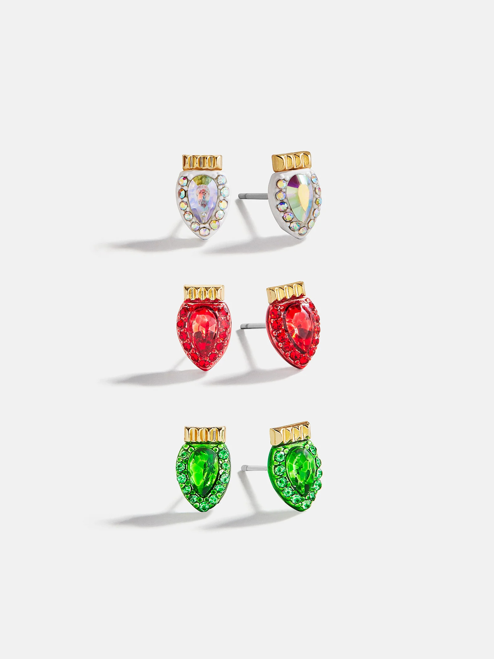Merry & Bright Holiday Earring Set - Classic Christmas Lights | BaubleBar