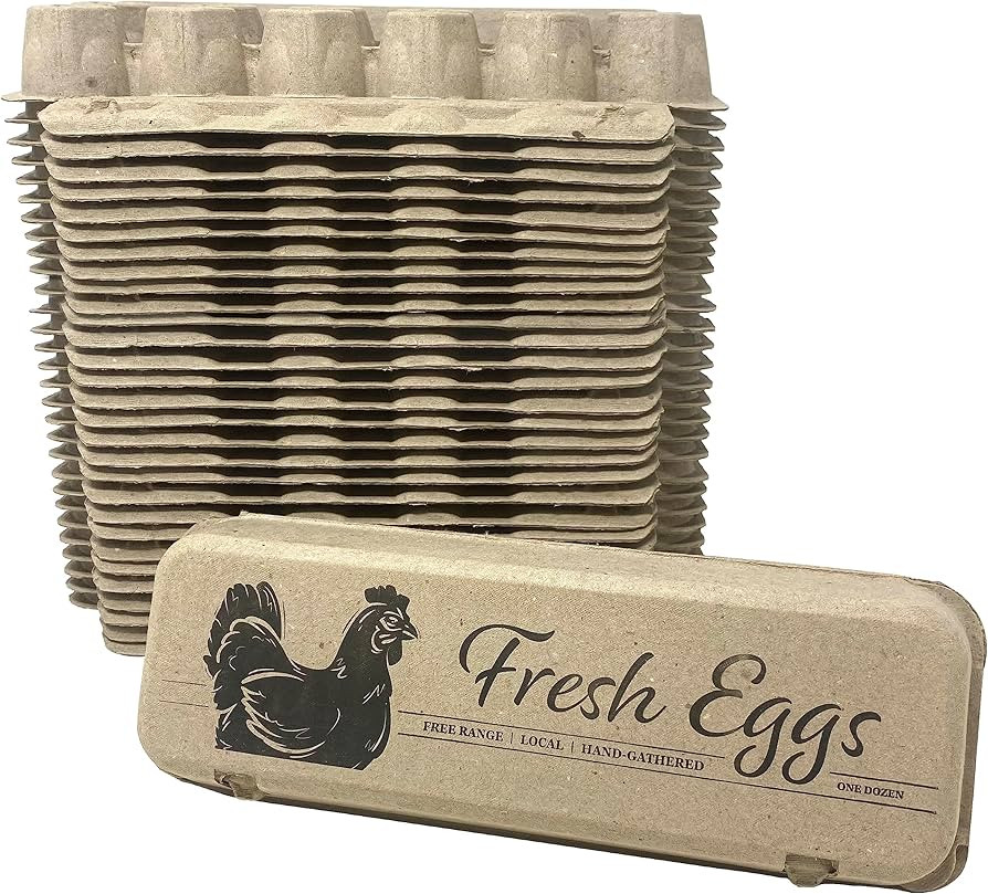 Cackle Hatchery Printed Paper Pulp Egg Cartons - Fresh Eggs (30) | Amazon (US)