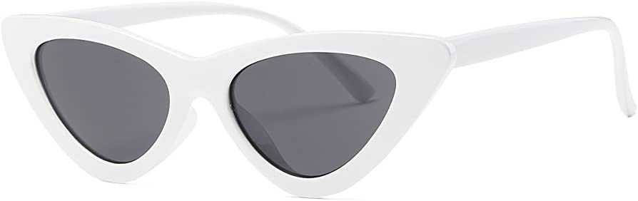 kimorn Cat Eye Sunglasses Women Clout Goggles Kurt Cobain Retro Sun Glasses K0566 (White&Black) | Amazon (US)