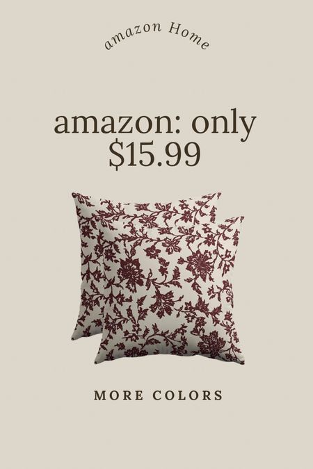 This pillow is super cute. It’s only $15.99 for a set of two. It also comes in tons of colors would be perfect on your porch or patio. This burgundy color takes a little bit longer to ship but the black color will ship next day. Amazon home, bed, pillow, sofa, pillow.

#LTKStyleTip #LTKHome #LTKSaleAlert