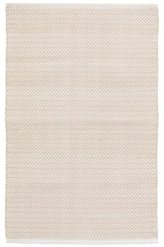 Dash & Albert Herringbone Linen/White Handwoven Indoor/Outdoor Rug Rug, 9.5 X 13.5 Feet, White Geometric Pattern | Amazon (US)