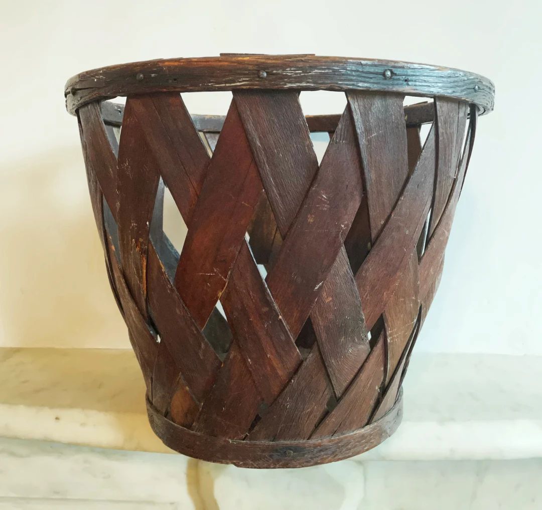Antique Bushel Fruit Basket Large Splint Gathering Apple - Etsy | Etsy (US)