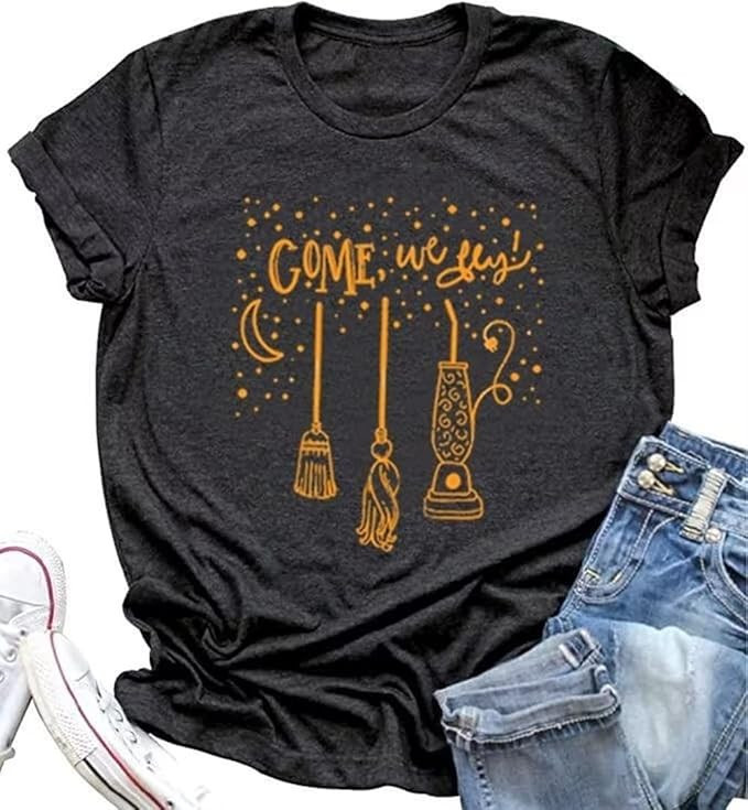 Come We Fly Halloween Shirt Hocus Pocus Tees Women Classic Halloween Movie Tshirt Sanderson Siste... | Amazon (US)