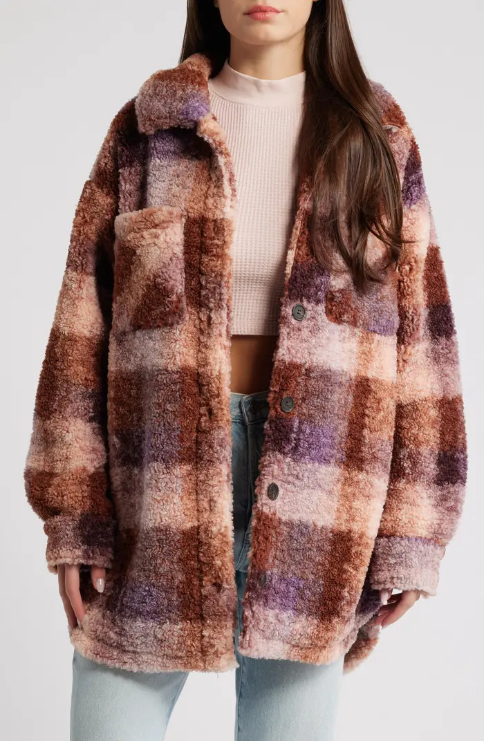 Plaid Fleece Shirt Jacket | Nordstrom