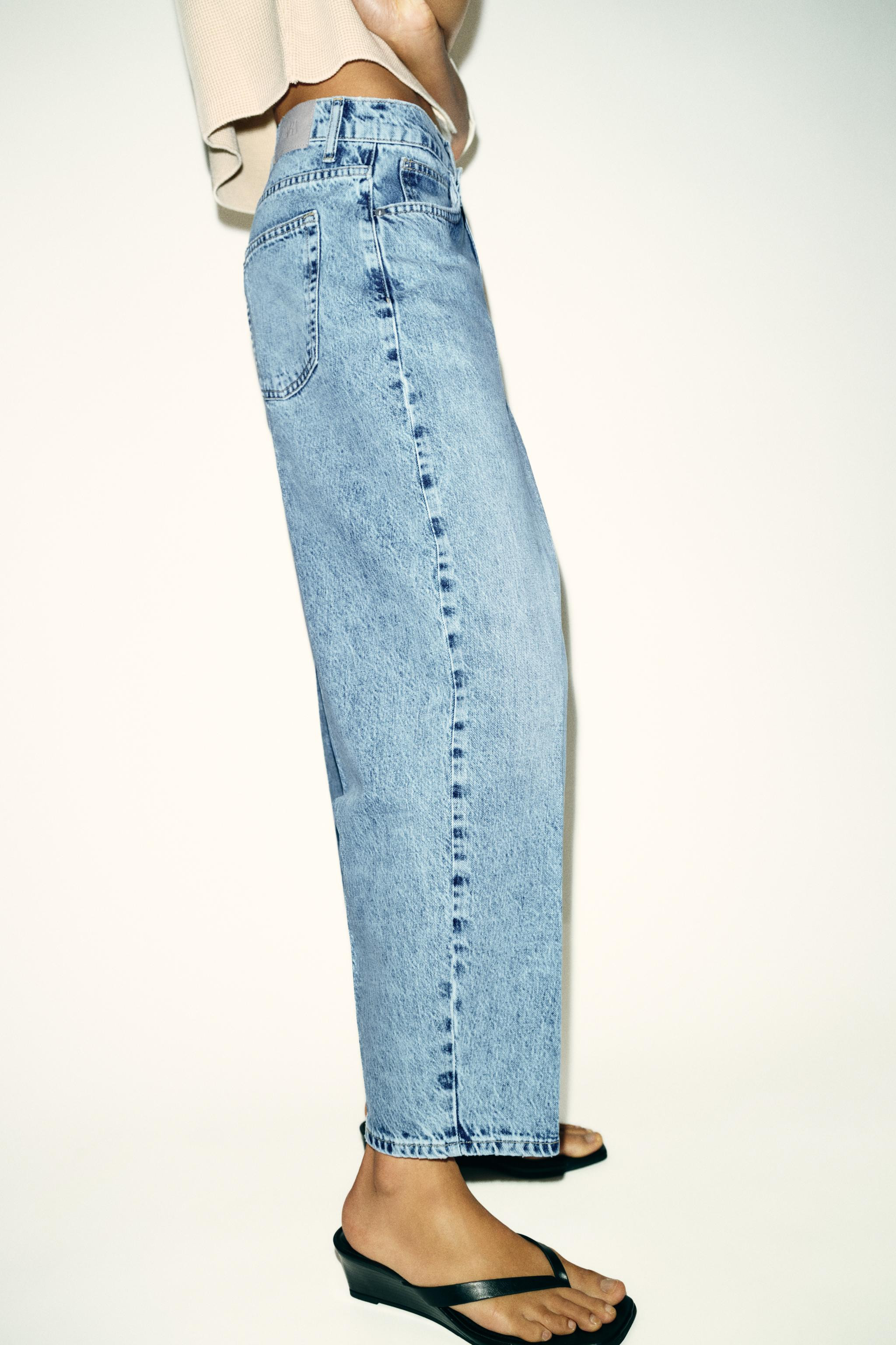 Z1975 MID-RISE BARREL JEANS WITH PRESSED CREASE | Zara US