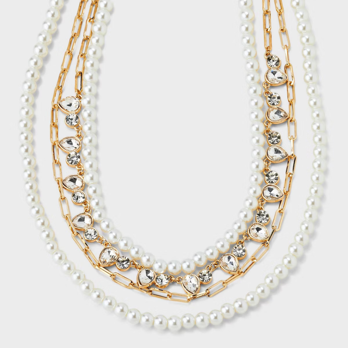 Pearl Stone Multi-Strand Necklace - A New Day™ Gold | Target