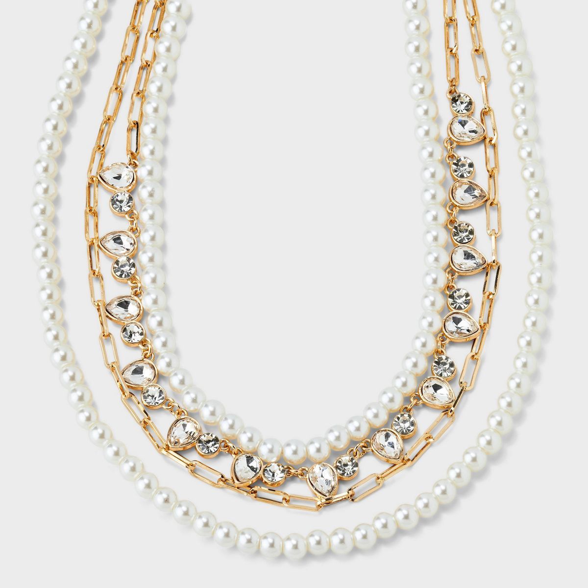 Pearl Stone Multi-Strand Necklace - A New Day™ Gold | Target