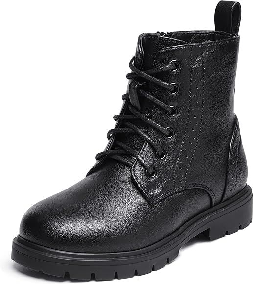DREAM PAIRS Boys Girls Side Zipper Combat Ankle Boots(Toddler/Little Kid) | Amazon (US)