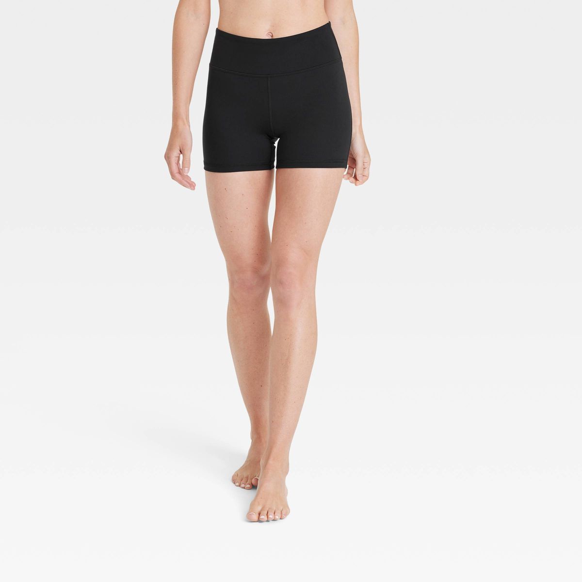 Women's Brushed Sculpt Mid-Rise Bike Shorts 4" - All In Motion™ Black S | Target