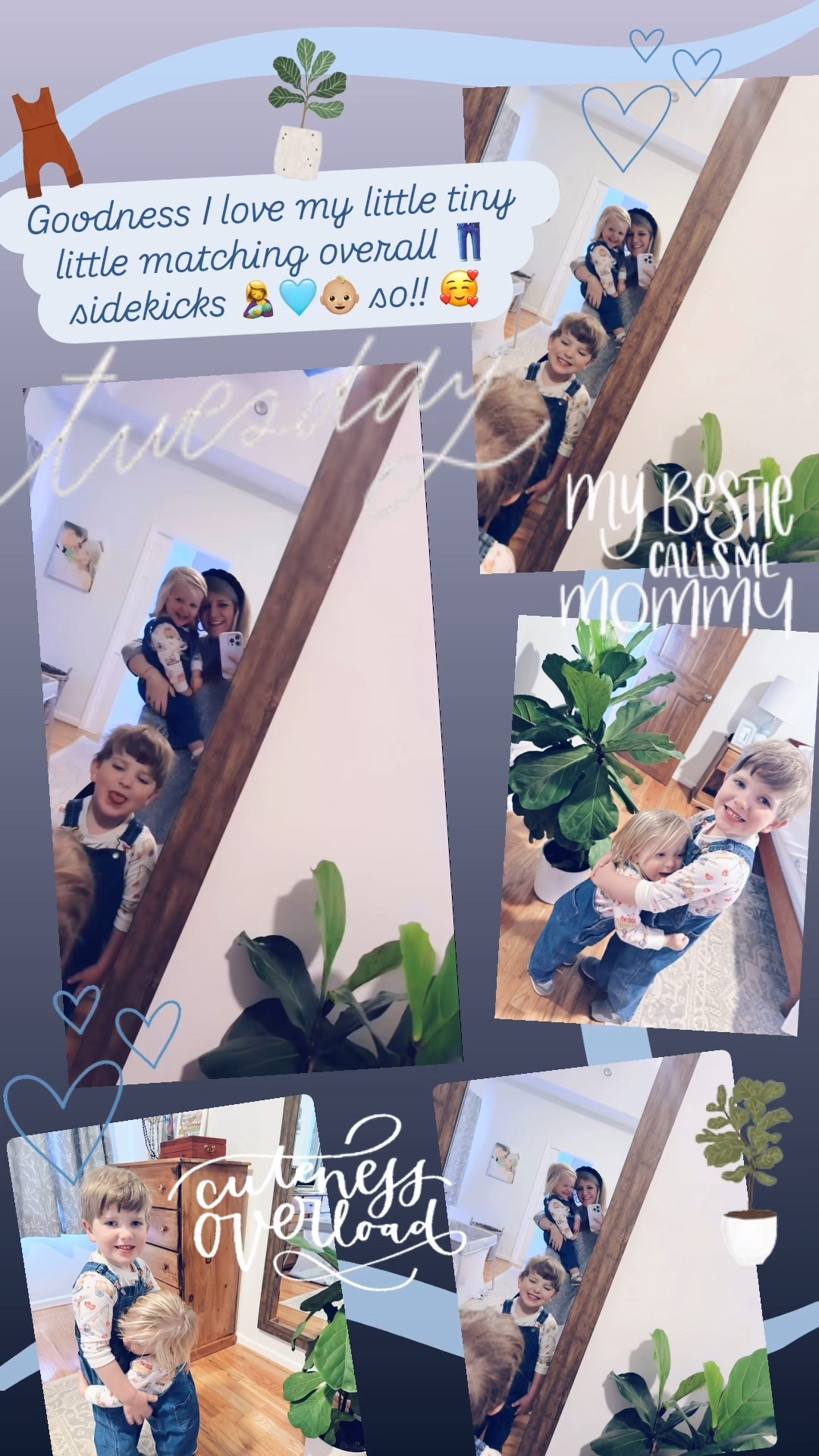 Goodness I love my little tiny little matching overall 👖 sidekicks 🤱🩵👶🏼 so!! 🥰