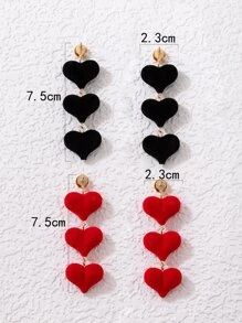 HomeJewelry & WatchesFashion JewelryEarringsEarring Sets2pairs Heart Drop Earrings | SHEIN