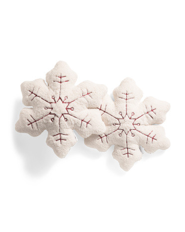 2pk 20x20 Sherpa Snowflake Shaped Pillow Set | TJ Maxx
