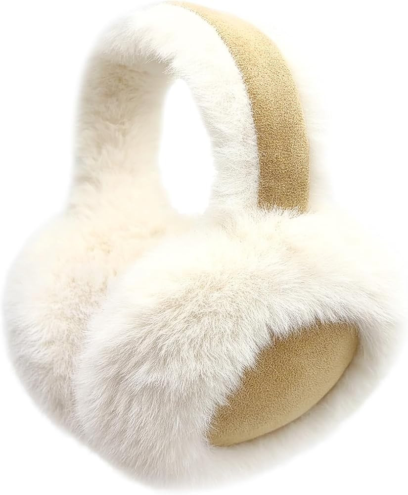 Ear Muffs for Winter Women Foldable Fuzzy Cold Outdoor Earmuffs Soft Faux Furry Ear Warmers Cover... | Amazon (US)