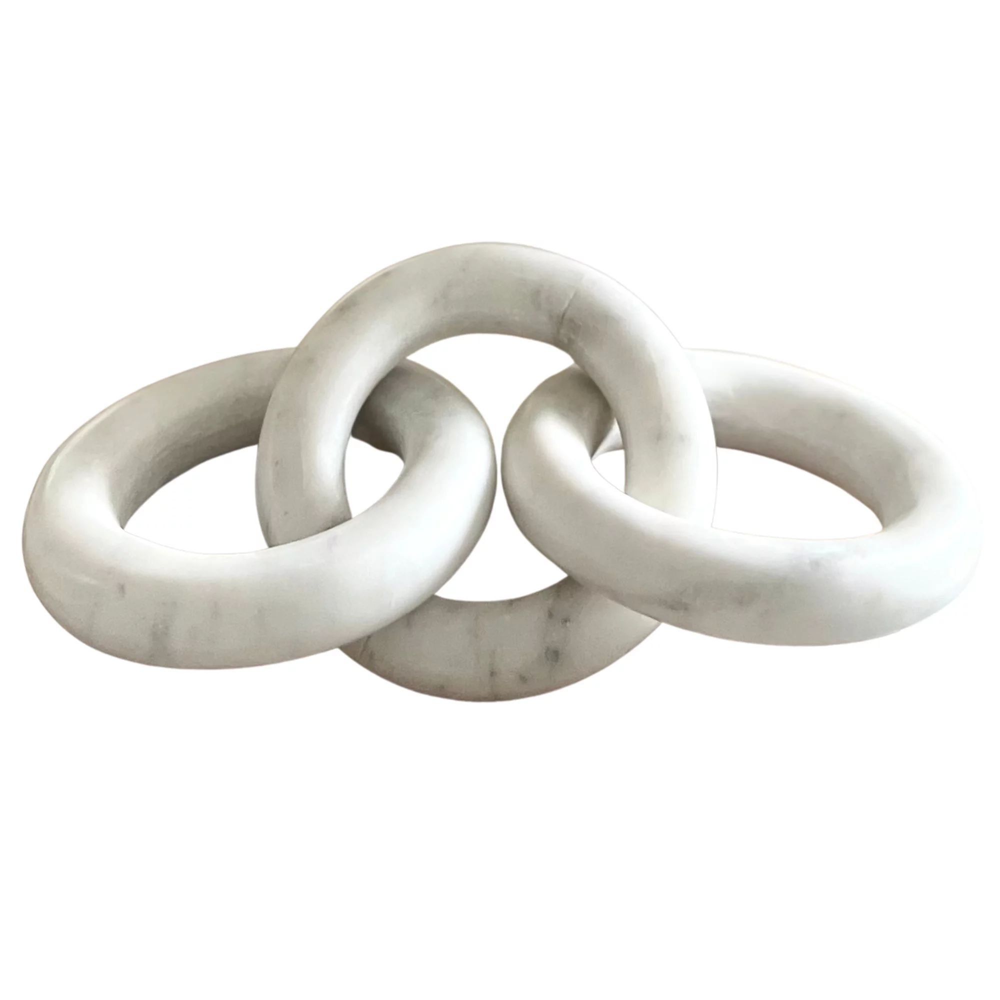 Glimpse & Hollow White Marble Chain Link Decor, Marble Decor | 8" | Walmart (US)