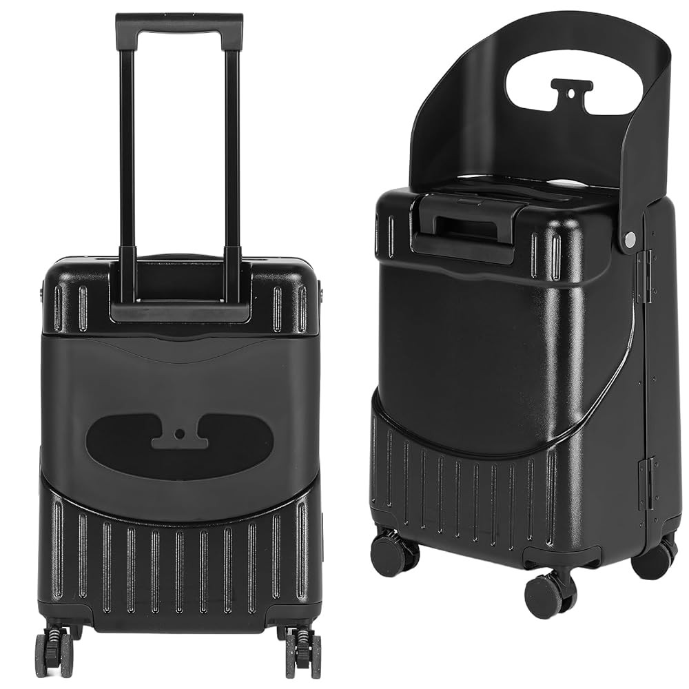 smilesun 20" Carry On Luggage with Seat For Kids & Adults，Hardside Ride On Suitcase with 360°S... | Amazon (US)