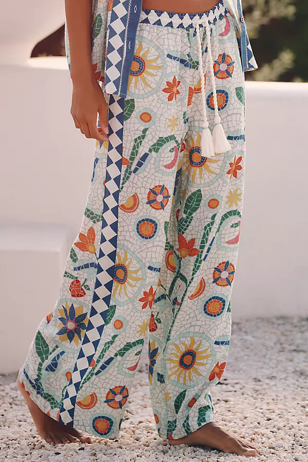 Celandine Linen Wide-Leg Pull-On Pants | Anthropologie (US)