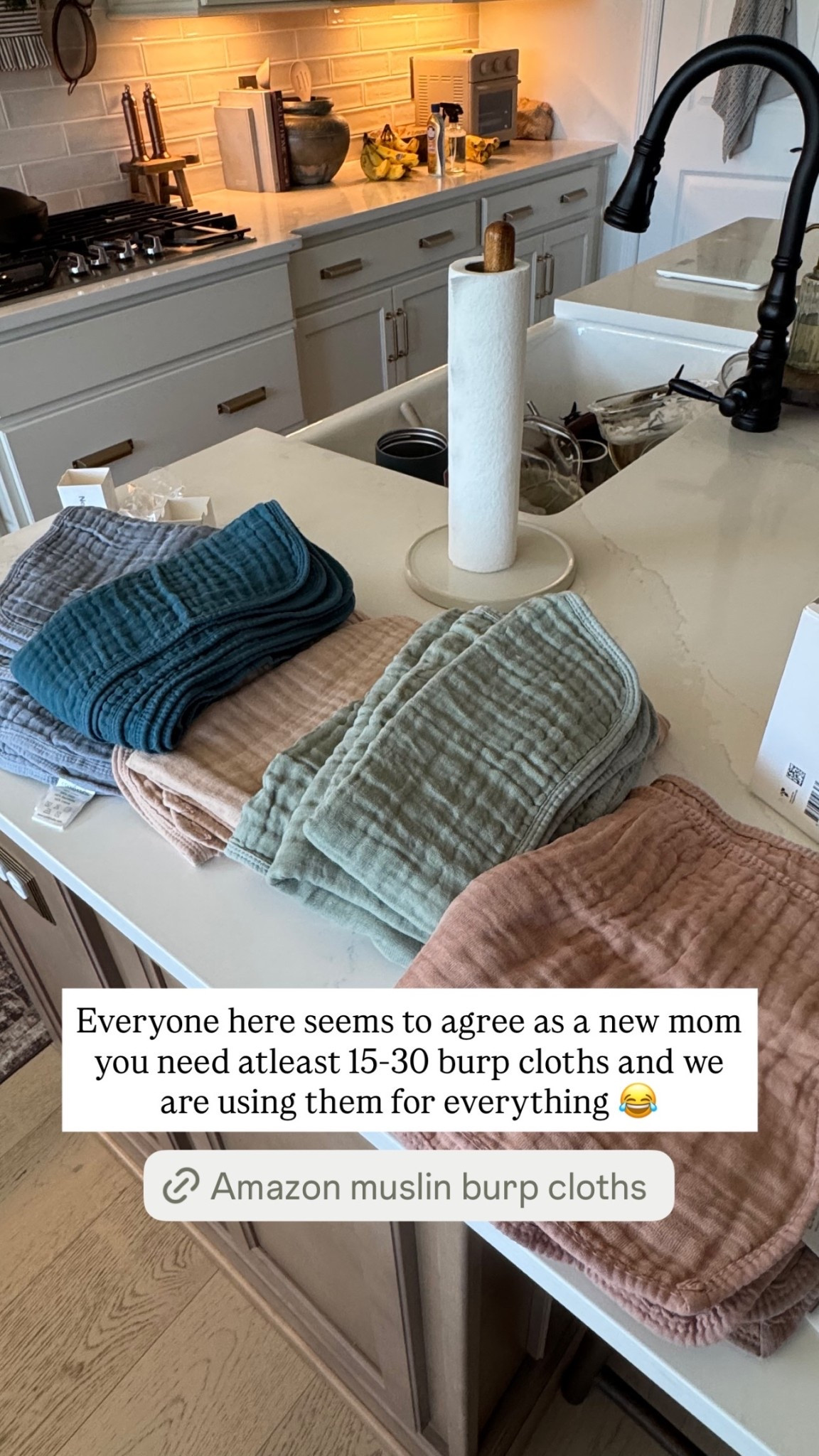 Everyone here seems to agree as a new mom you need atleast 15-30 burp cloths and we are using them for everything 😂