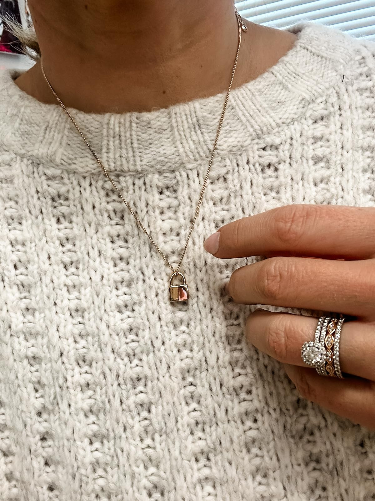 MYEARS Women Gold Necklace Crescent Moon Evil Eye Lock Word Love Pendant 14K Gold Filled Chain Dianty Boho Beach Simple Handmade Jewelry Gift | Amazon (US)