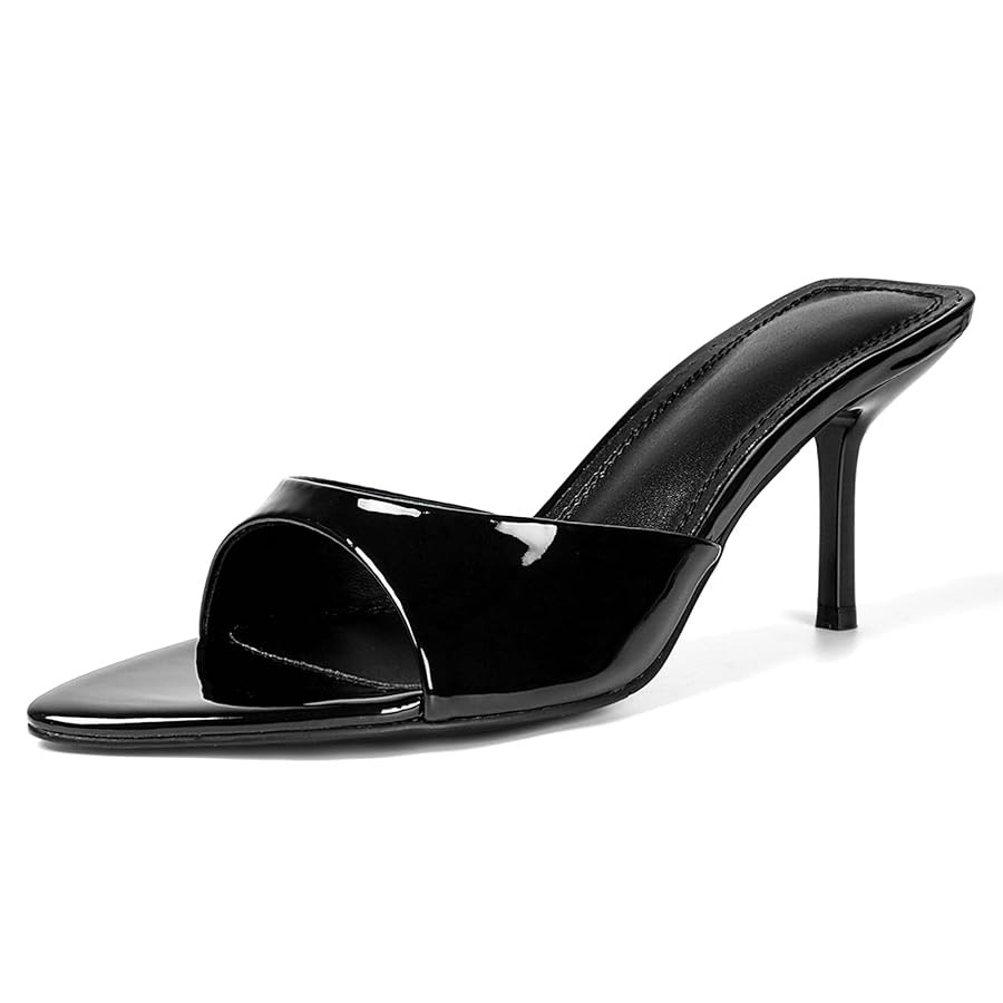 QIV Leopard Kitten Heels Pointed Toe Mule Heels for Women Open Toe Kitten Heel for Party Dressy W... | Amazon (US)