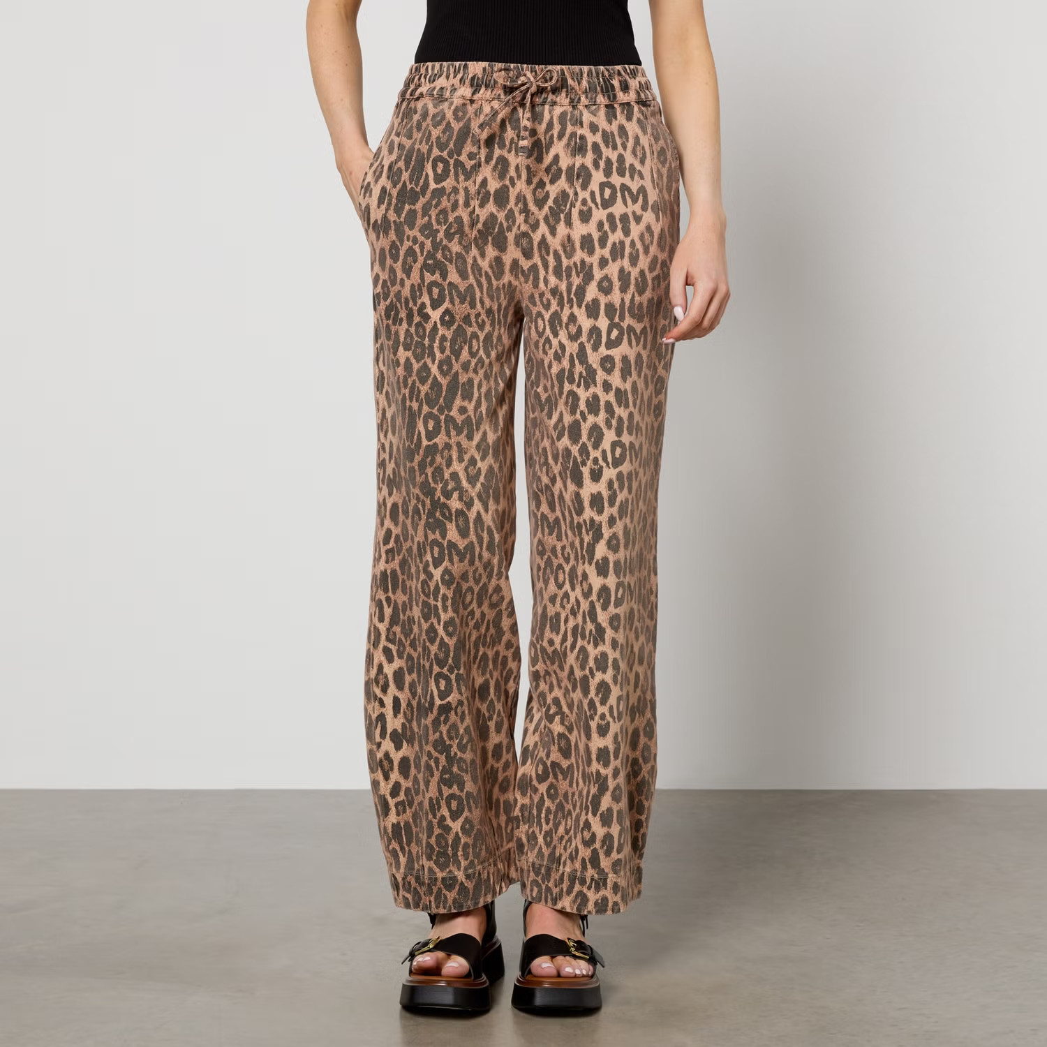 Damson Madder Rafe Leopard-Print Denim Trousers | The Hut (UK)
