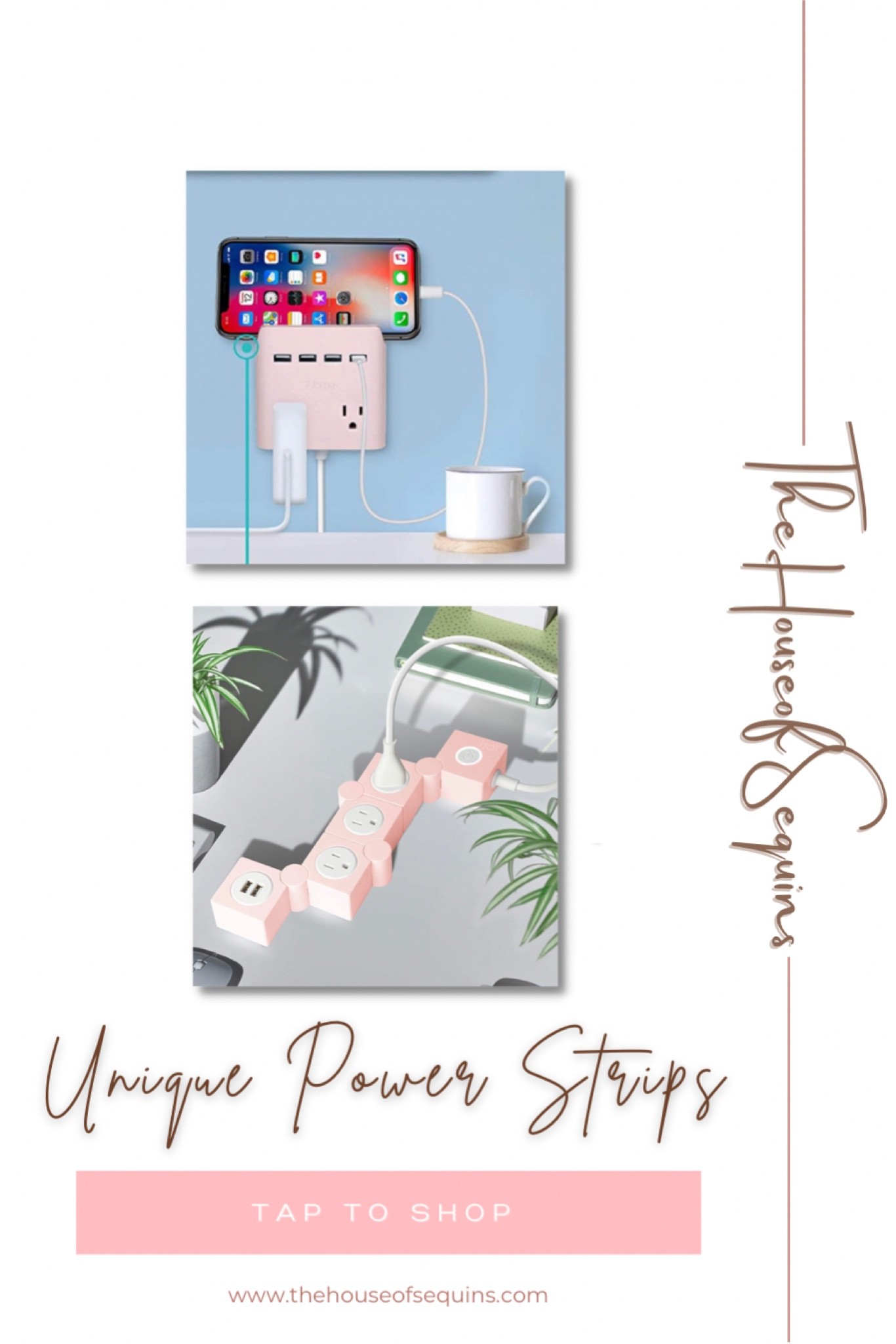 Unique power strips, flexible rotating power strip, phone holder power strip. Amazon finds, Walmart finds. #thehouseofsequins #houseofsequins #tiktok #reels #lifehacks #home #homefinds #charger 