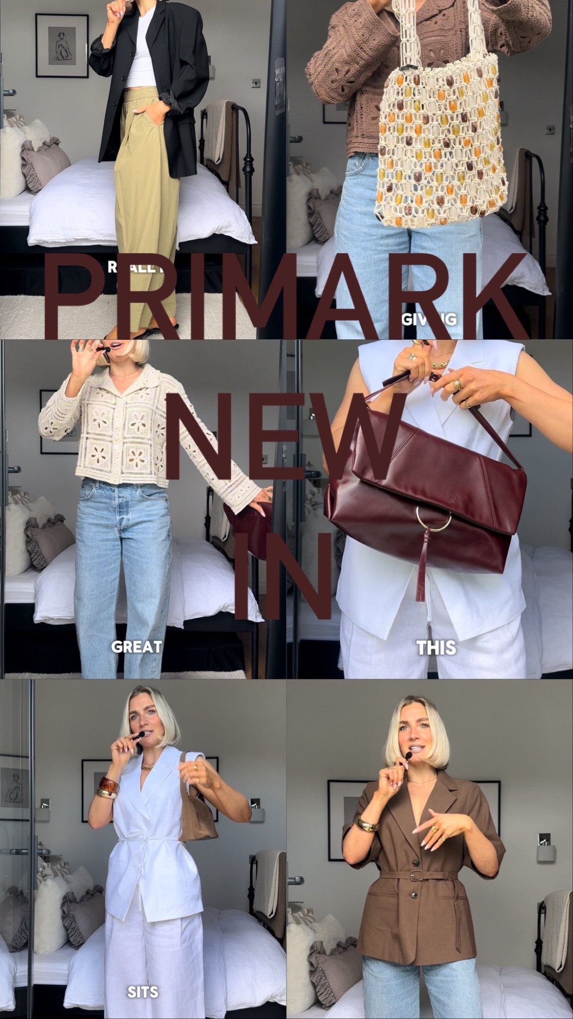 Primark spring fashion
Primark new in 
Summer outfits
Spring outfits 
Crochet top 
Burgundy bag
White linen co-ord 
Spring tailoring 

#LTKshoes #LTKspring #LTKstyletip