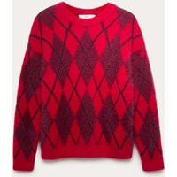 M&S Argyle Crew Neck Jumper Red | Marks & Spencer (UK)