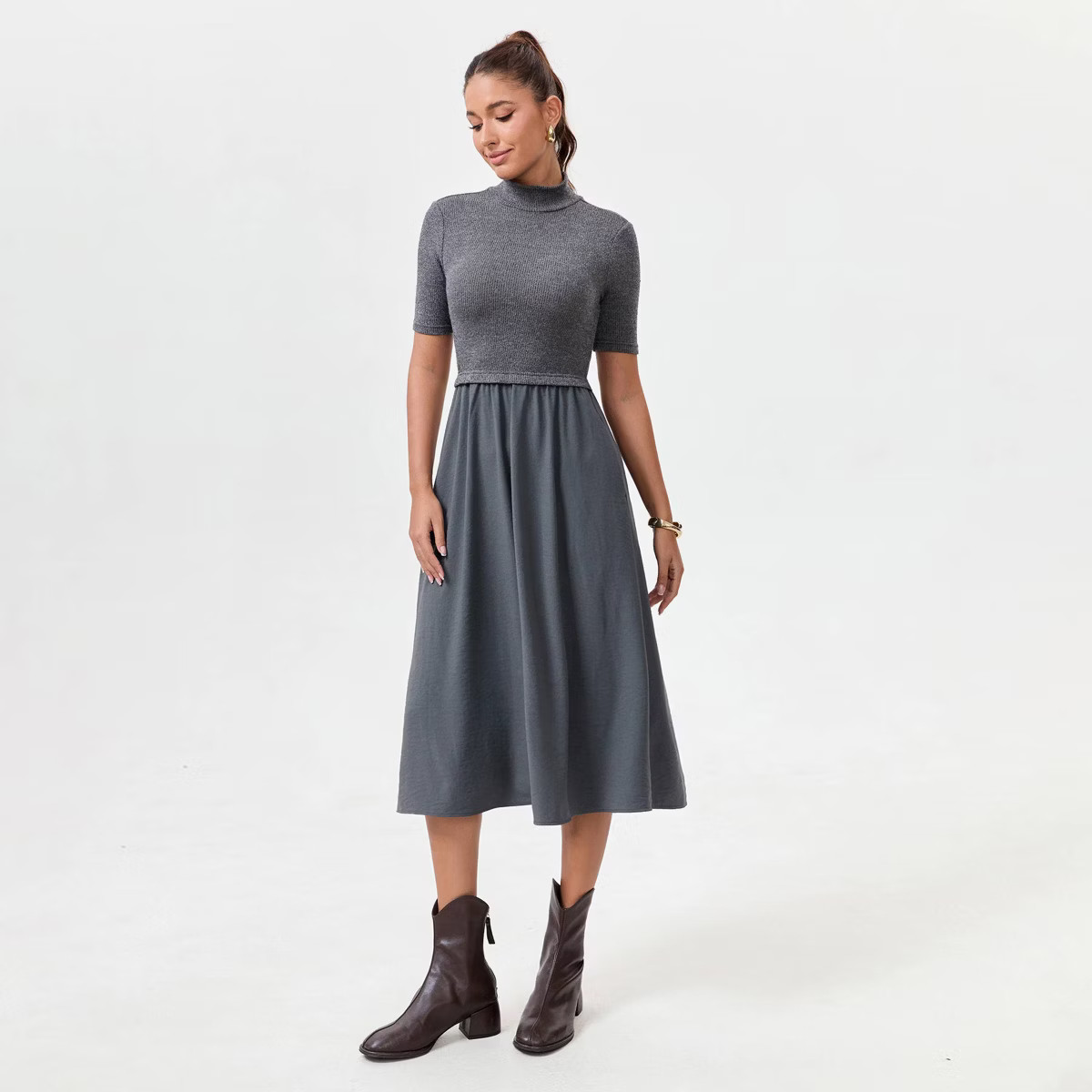 Women's Twofer Midi Dress - A New Day™ Gray | Target