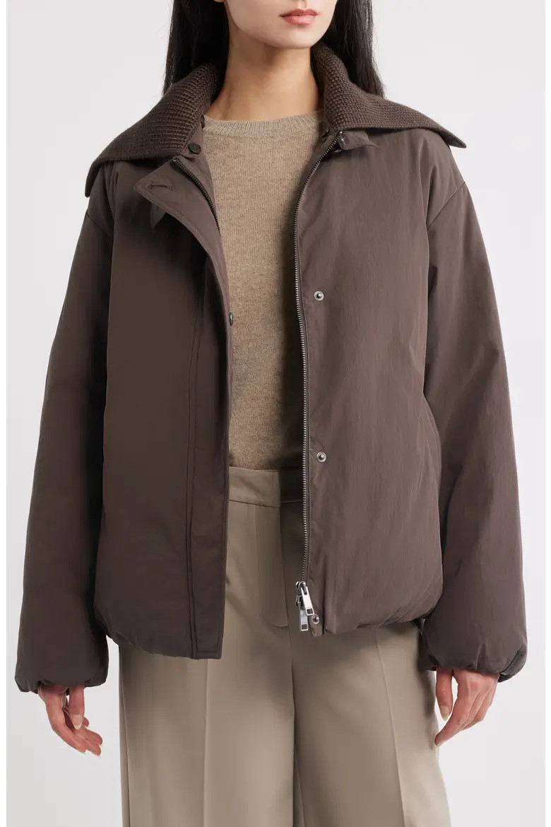 Knit Collar Down Jacket (Women) | Nordstrom | Nordstrom