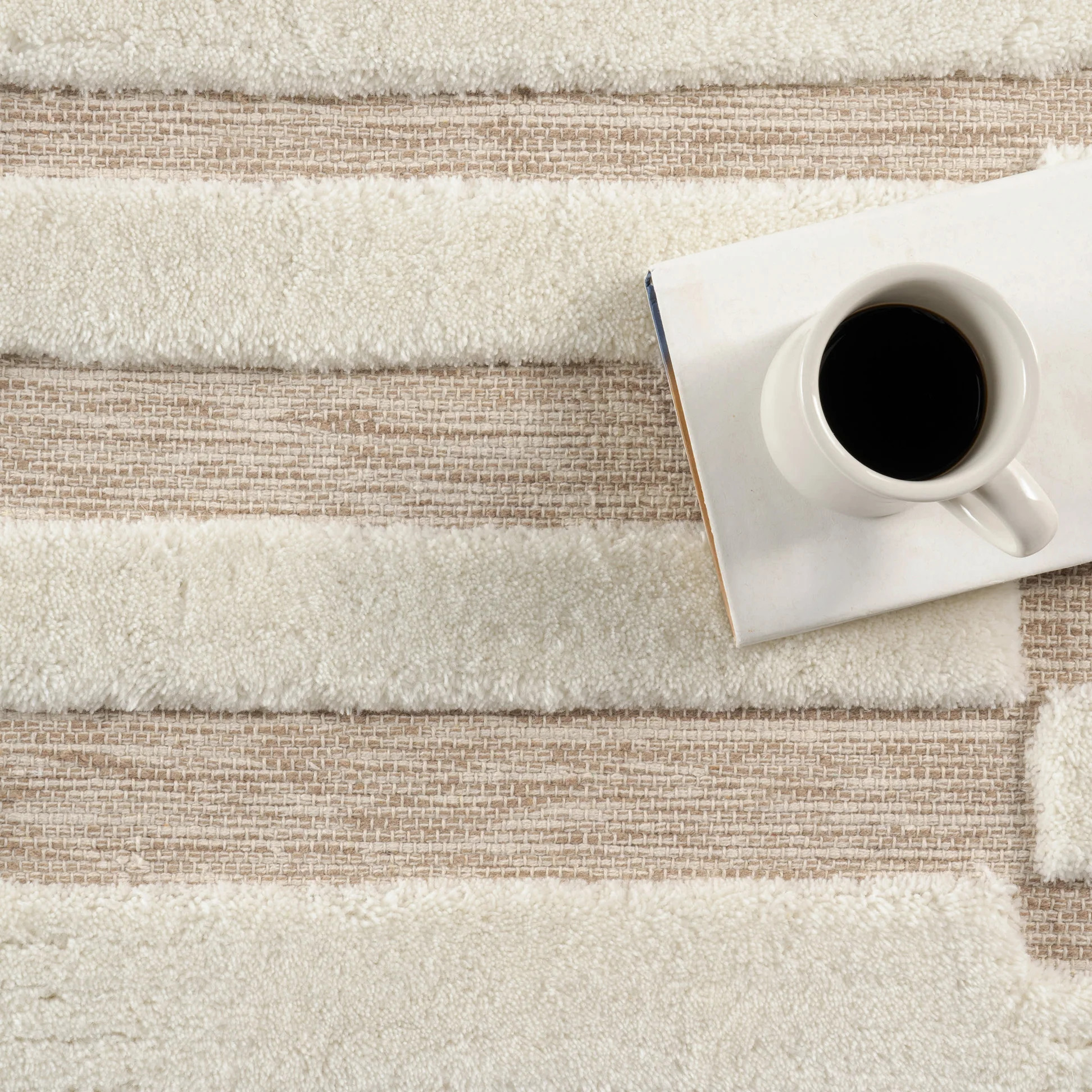 Maui Broken Stripe New Zealand Wool Rug | Ivory | Rugs USA