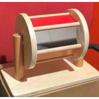 Montessori Mirror Spinning Drum - Rainbow Baby Developmental Wooden Toy Christmas Gift | Etsy (US)