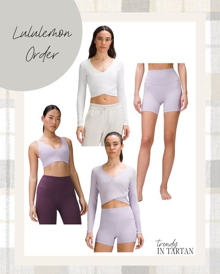 My Lululemon order!

Wrap top, athleisure, sports bra, biker shorts, cropped sweater

#LTKstyletip #LTKActive #LTKSeasonal