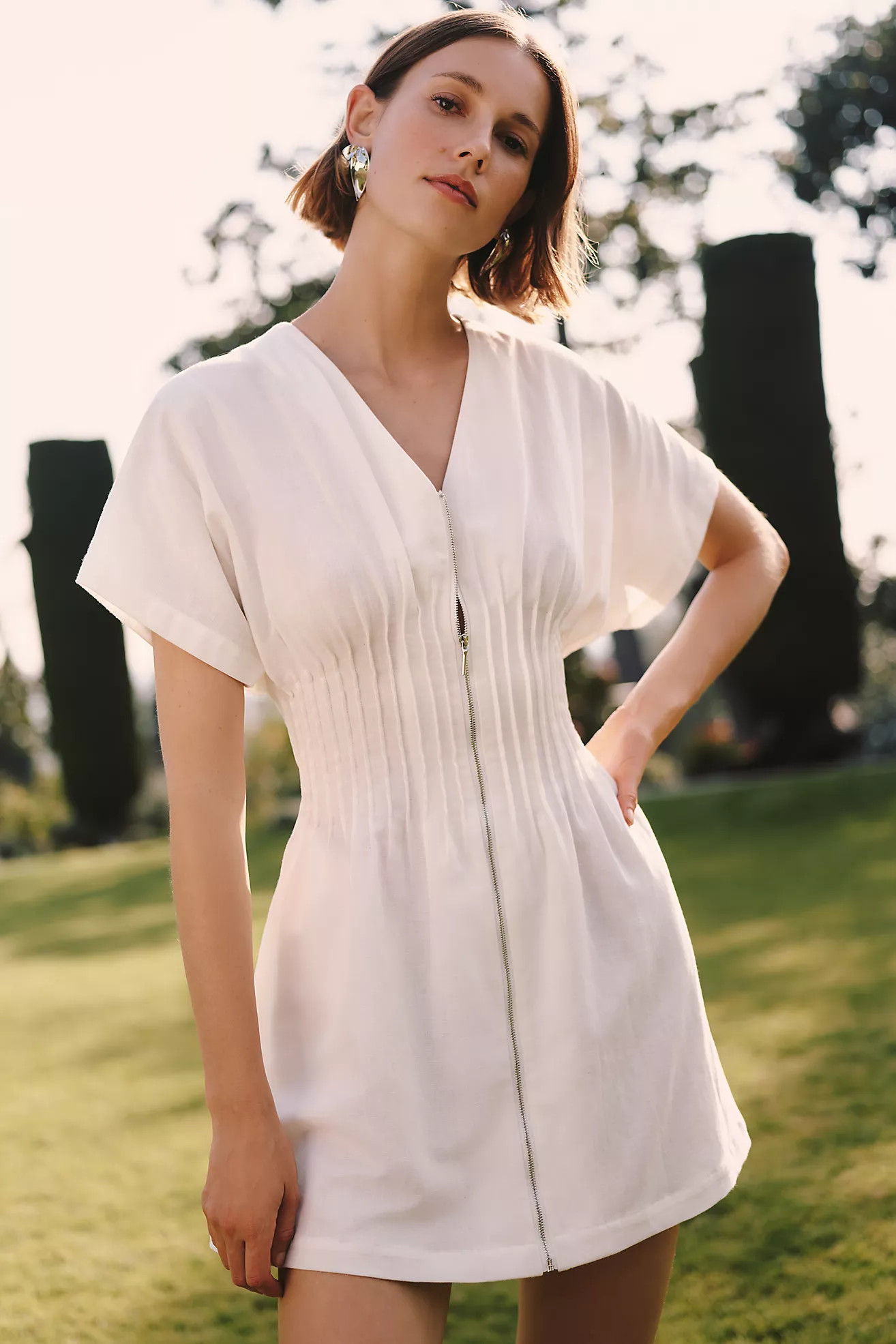 Exquise Tobie Pleated Mini Dress | Anthropologie (US)