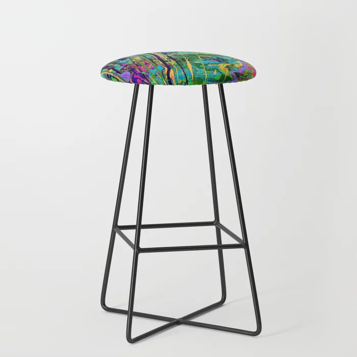 Mardi Gras Marble Bar Stool | Society6