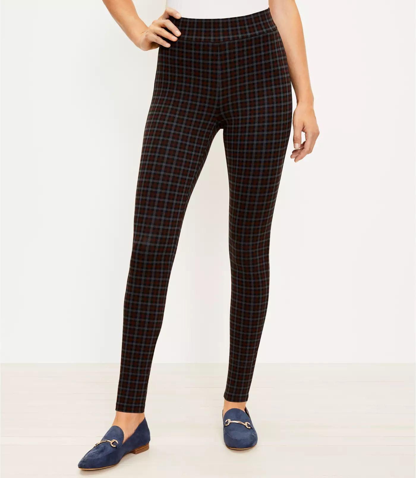 Checked Ponte Leggings | LOFT | LOFT