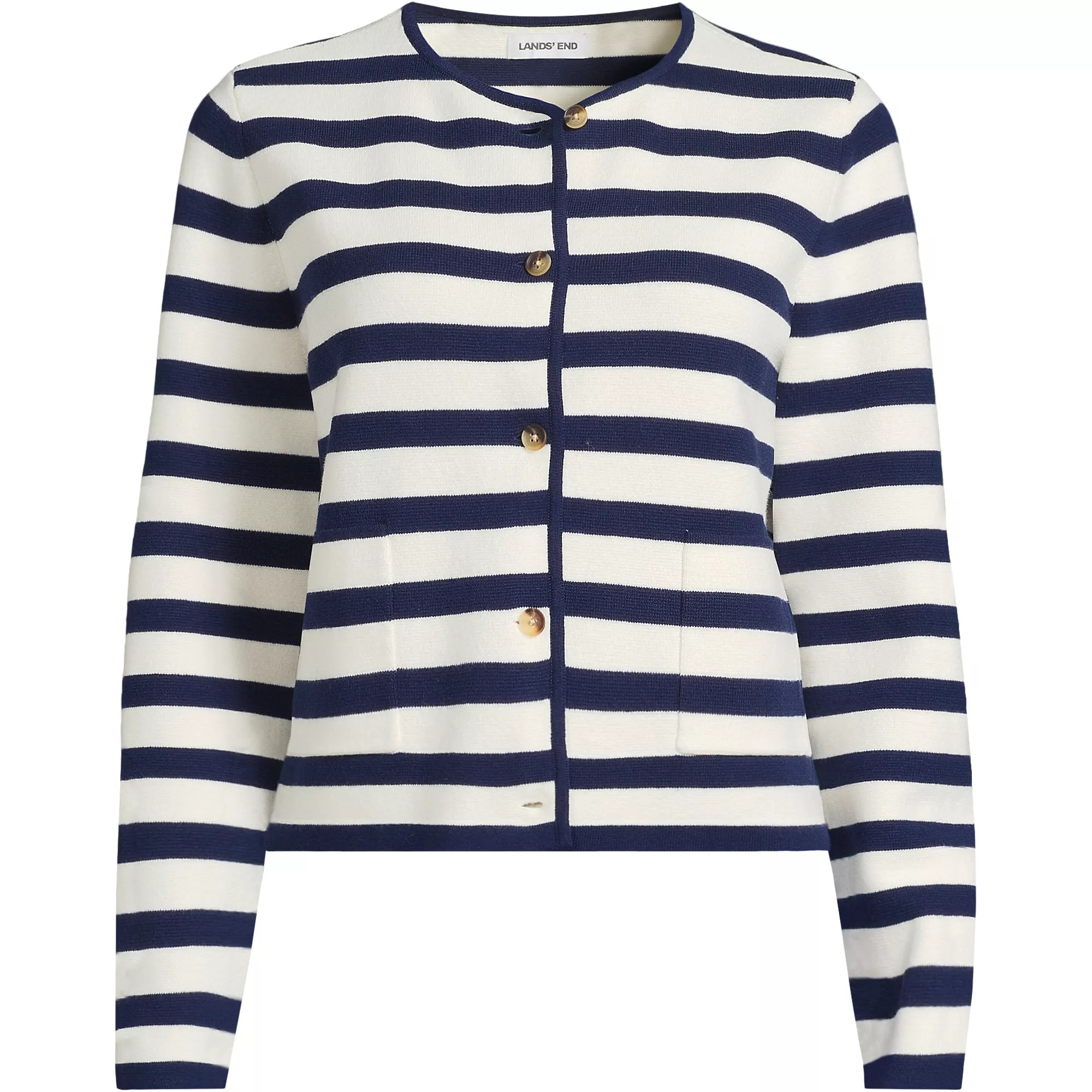 Women's Plus Size Fine Gauge Cotton Milano Blazer Sweater | Lands' End (US)