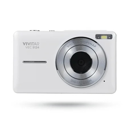 Vivitar Popsnap Compact Digital Camera, White, 16X Zoom, 1080p, Built-in Flash, Micro SD, Slim Lightweight Pocket Design | Walmart (US)