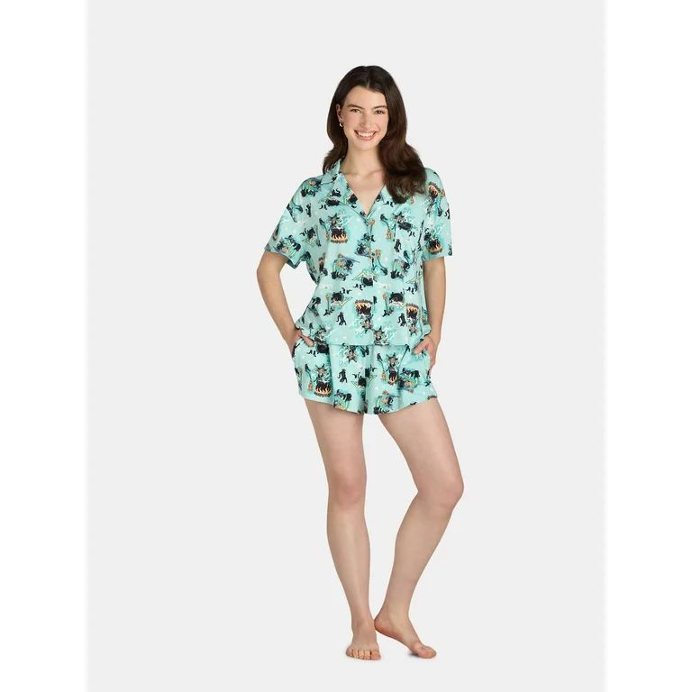 Halloween Women’s Witch Print Shorty Pajama Set from Way to Celebrate, 2-Piece, Sizes XS-3X - W... | Walmart (US)